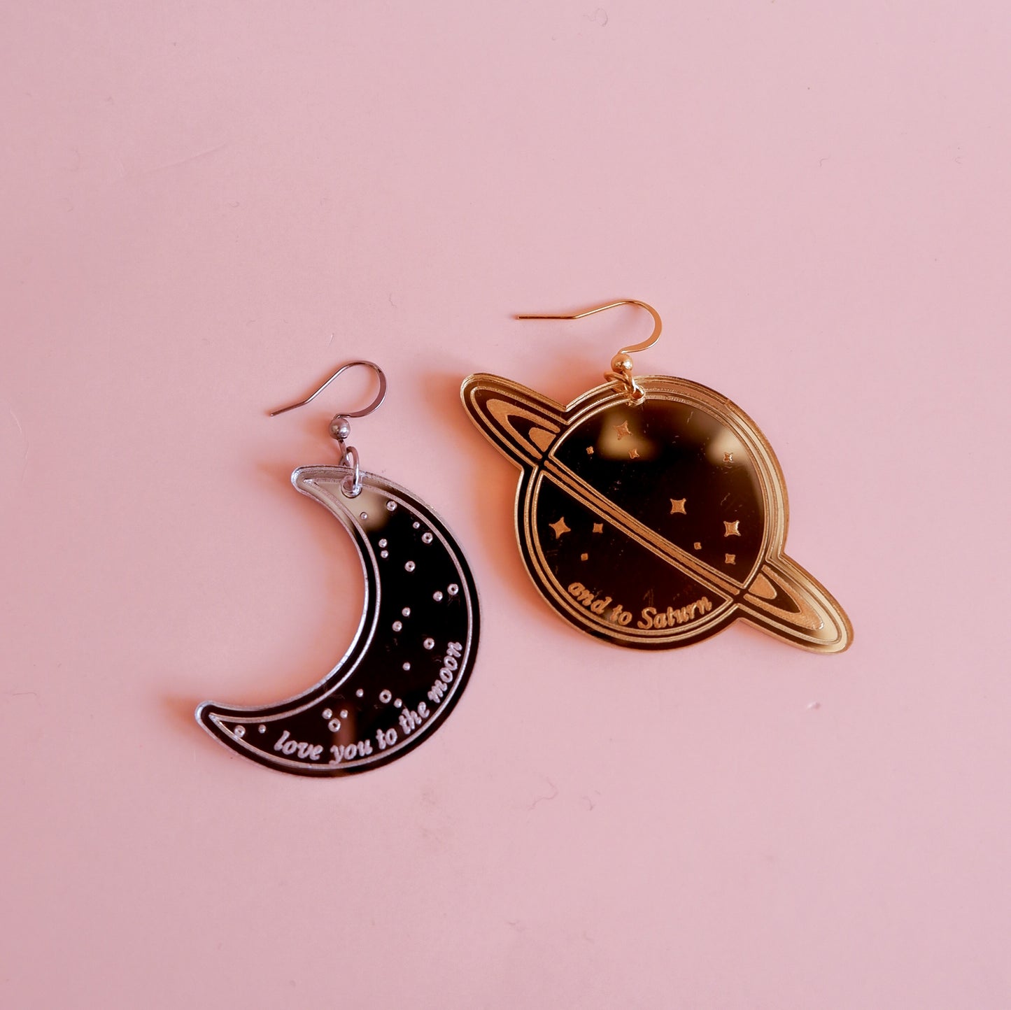 love you to the moon & to saturn earrings