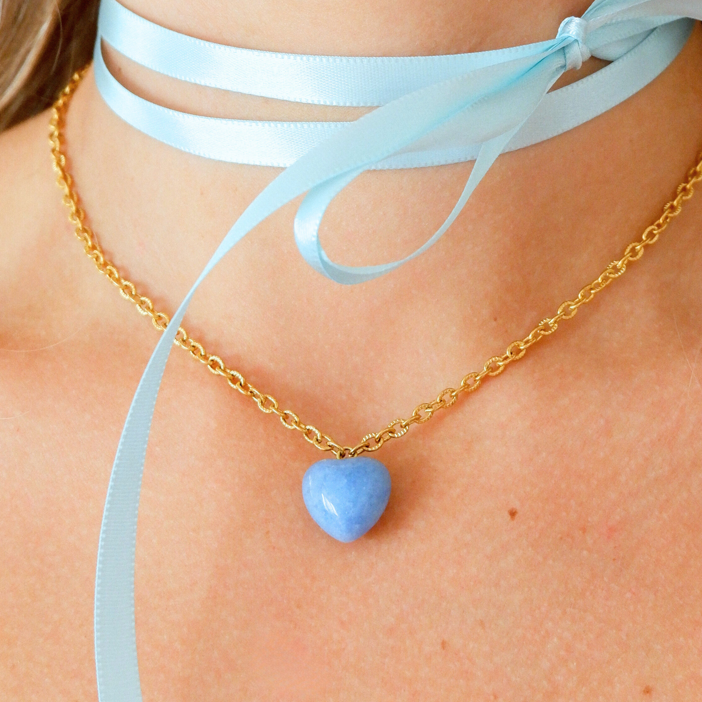 natural aquamarine heart necklace