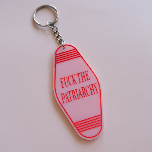 fuck the patriarchy keychain