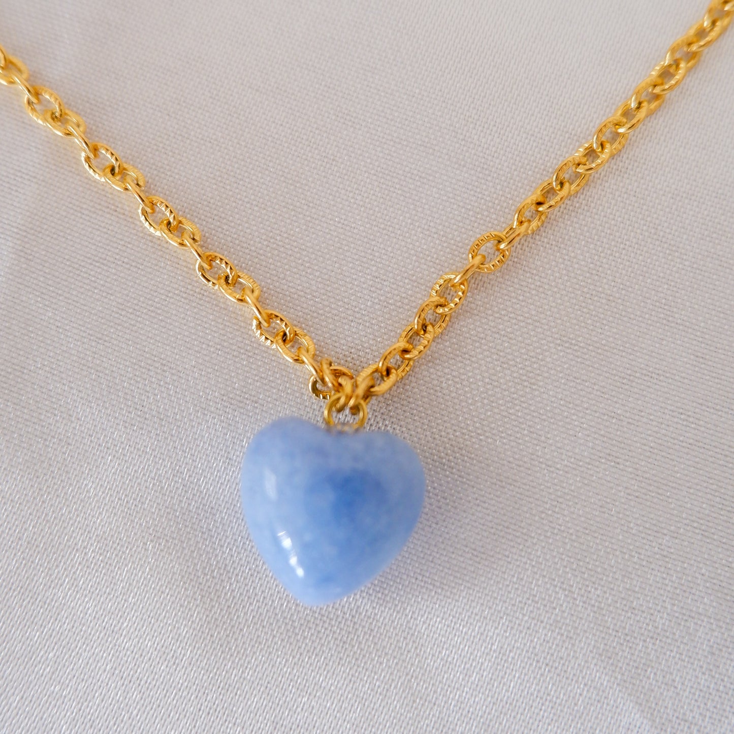 natural aquamarine heart necklace