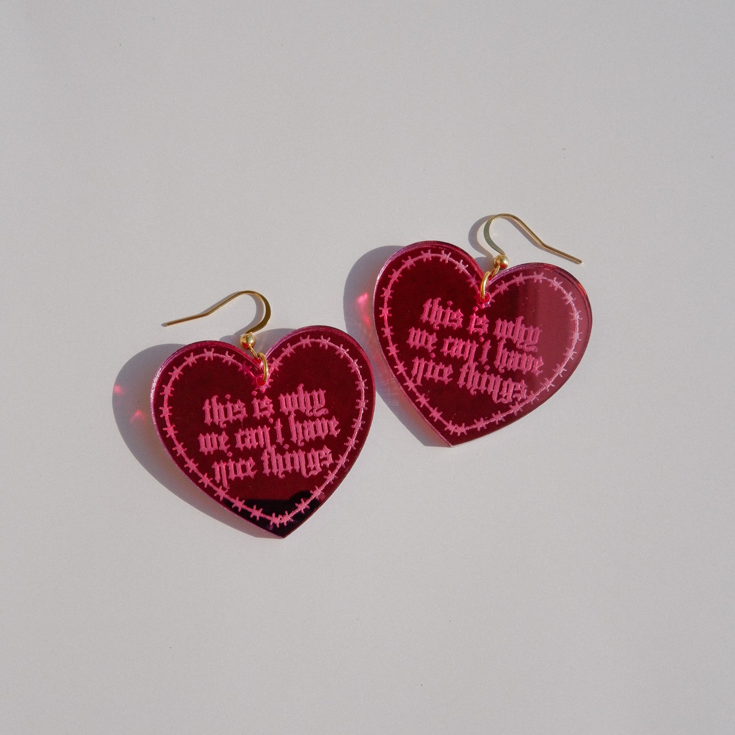 this is why we can't have nice things hearts - taylor swift earrings