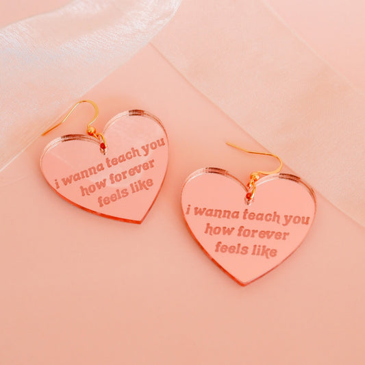 all of the girls you loved before lyric hearts - taylor swift earrings